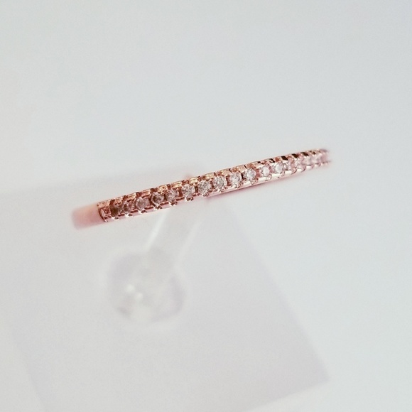 Classic Rose Gold Pave Band - Picture 5 of 8